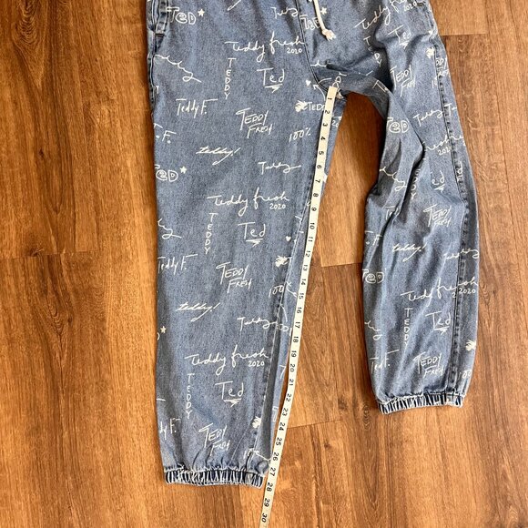 Teddy Fresh Denim Light Wash Jogger Jeans Sz L - Picture 9 of 12